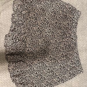 Black and white leopard mini skirt